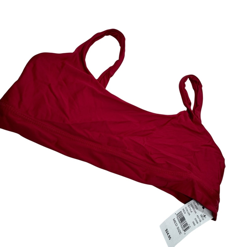 L A Hearts by Pacsun Red Scoop Neck Crop Bikini Top Medium